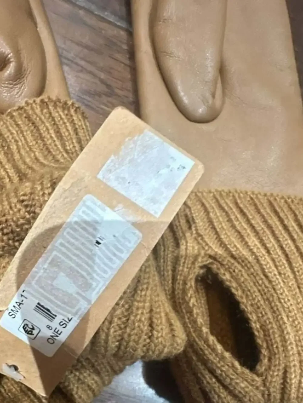 Steve Madden Women's Leather and Ribbed Knit Cuff Convertible Gloves